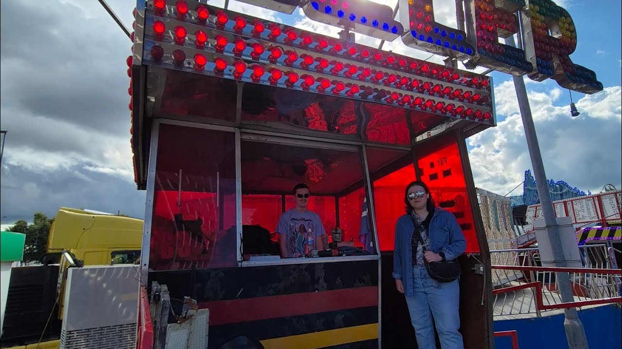 Sizzler ride from control box at Carnival thrill funfair Park Centre 15/6/24