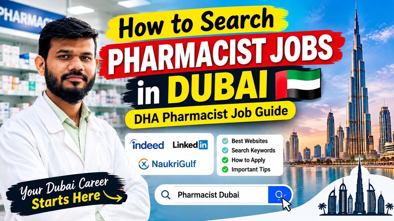 How to Search Pharmacist Jobs in Dubai | DHA Pharmacist Job Guide(Hindi) 