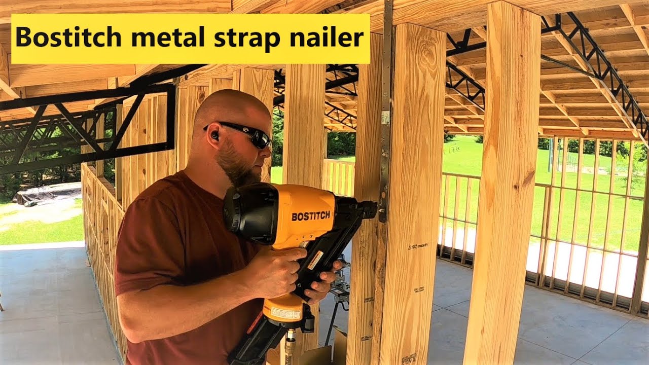 Bostitch metal connector nailer F33PT Pole barn house metal strapping