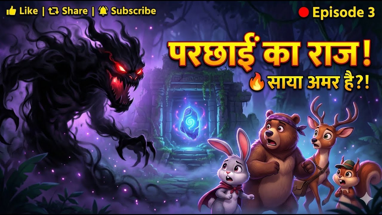 परछाईं का राज 😱 | एपिसोड 3 | Shadow Monster Revealed | Magical Jungle Story