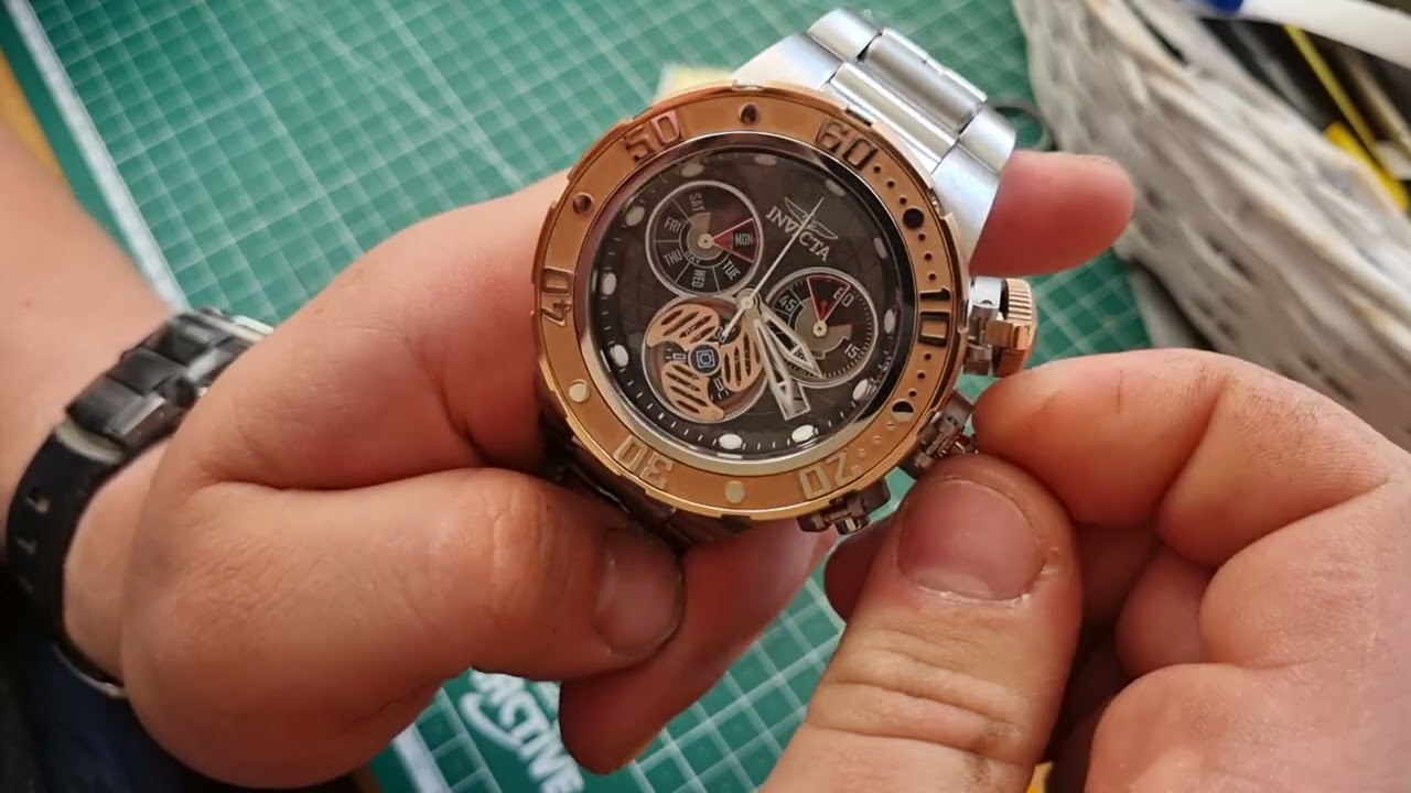 How to set Time, Date and Day on Invicta watch.