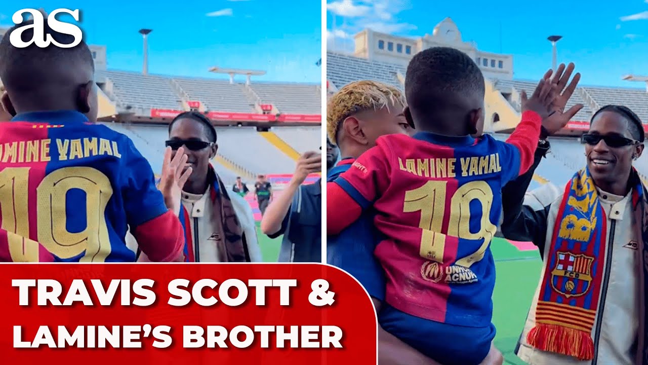 TRAVIS SCOTT'S HEARTWARMING MOMENT with LAMINE YAMAL'S LITTLE BROTHER leaves fans in awe
