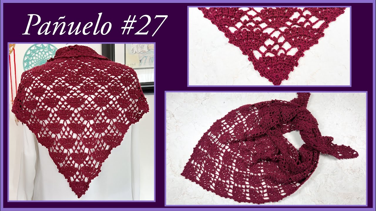 PAÑUELO en CROCHET Con 100 gr de HILO #27 ☺️💯( Paso a paso ) Patricia ♥️