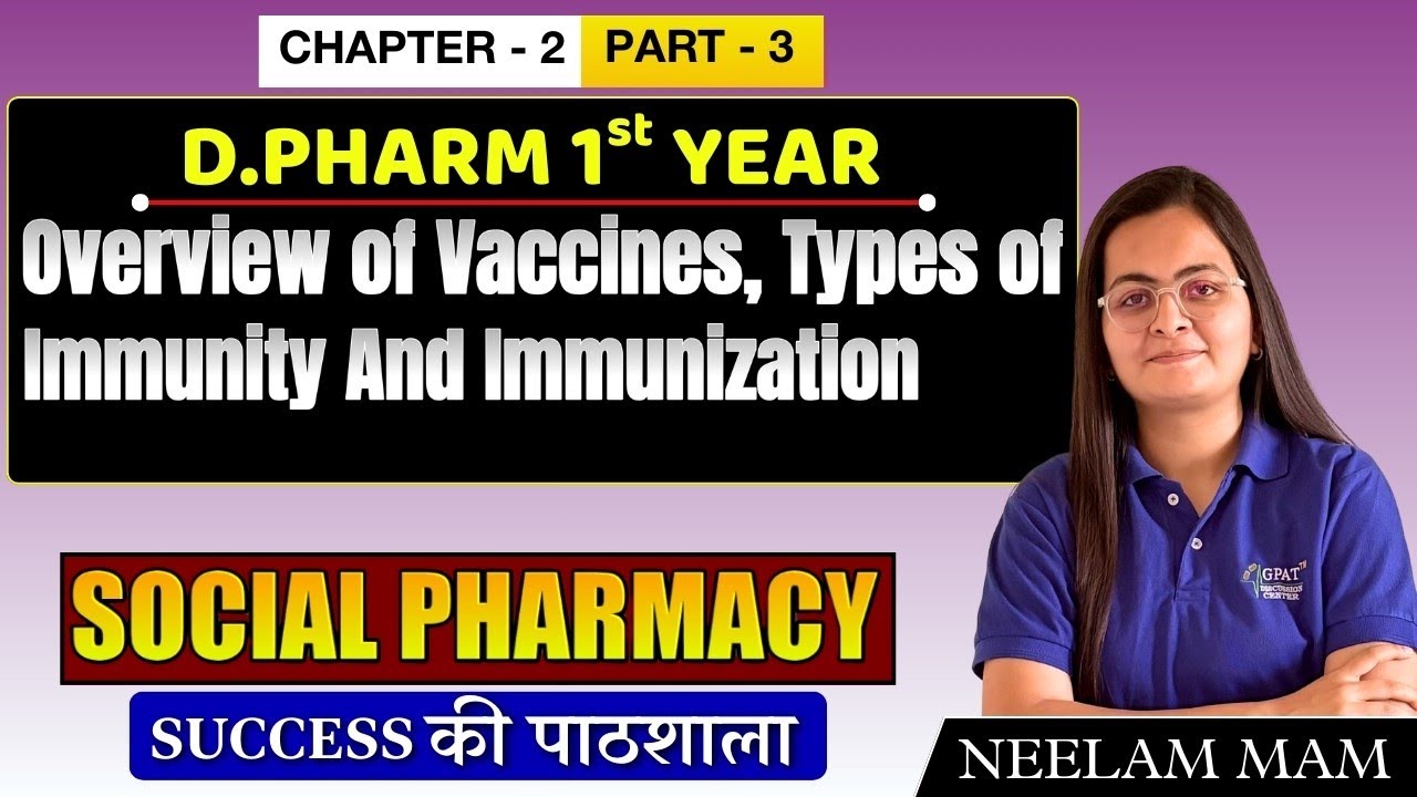 D.Pharm 1st Year | Social Pharmacy: Overview of vaccines, Types of Immunity | Chapter 2 (Part 3)