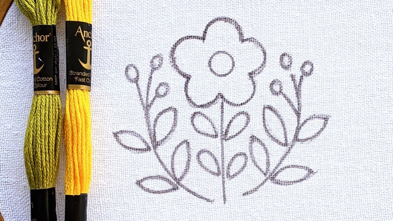 VERY VERY EASY FLOWER HAND EMBROIDERY DESIGN FOR BEGINNERS