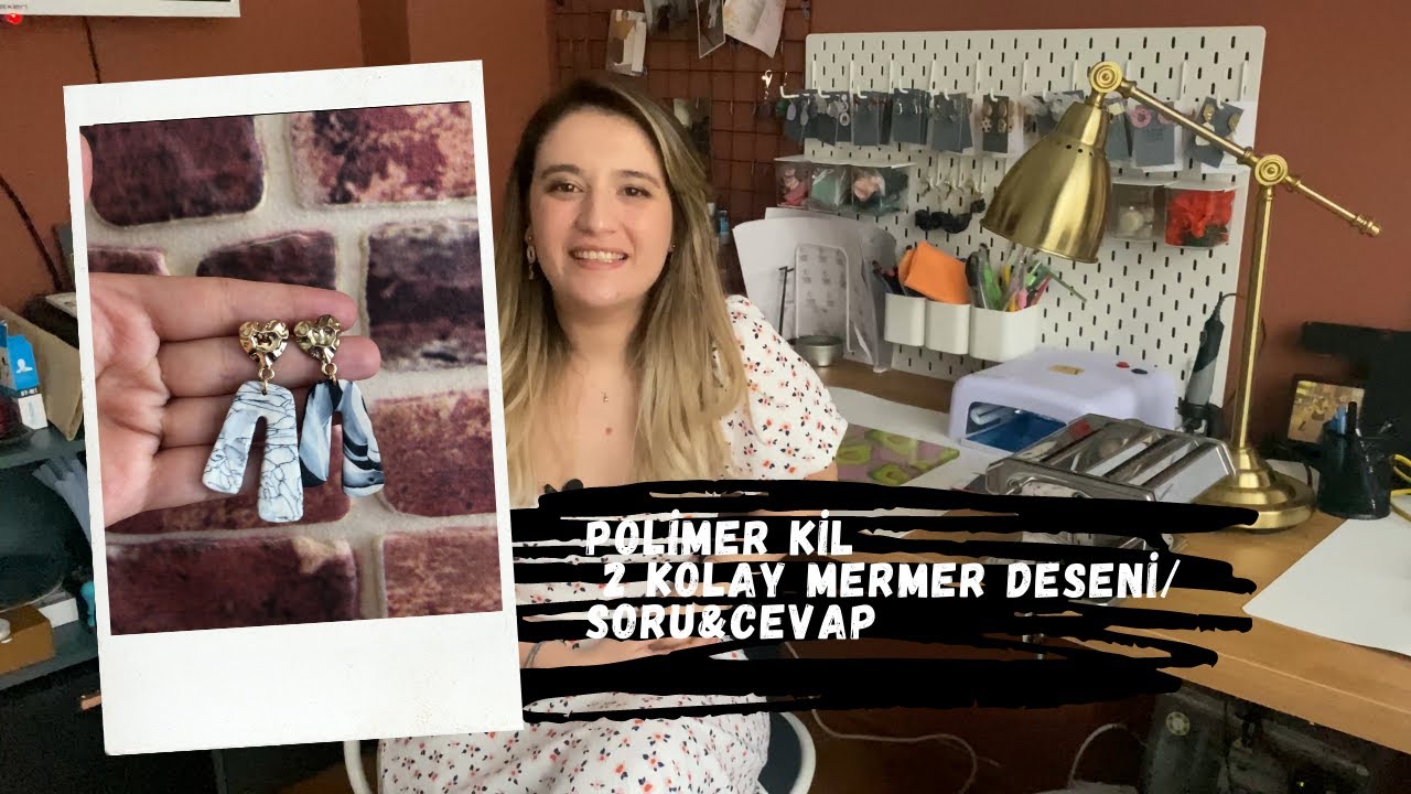 SORULARINIZI CEVAPLADIM/ POLİMER KİLLE MERMER DESEN İKİ FARKLI KÜPE