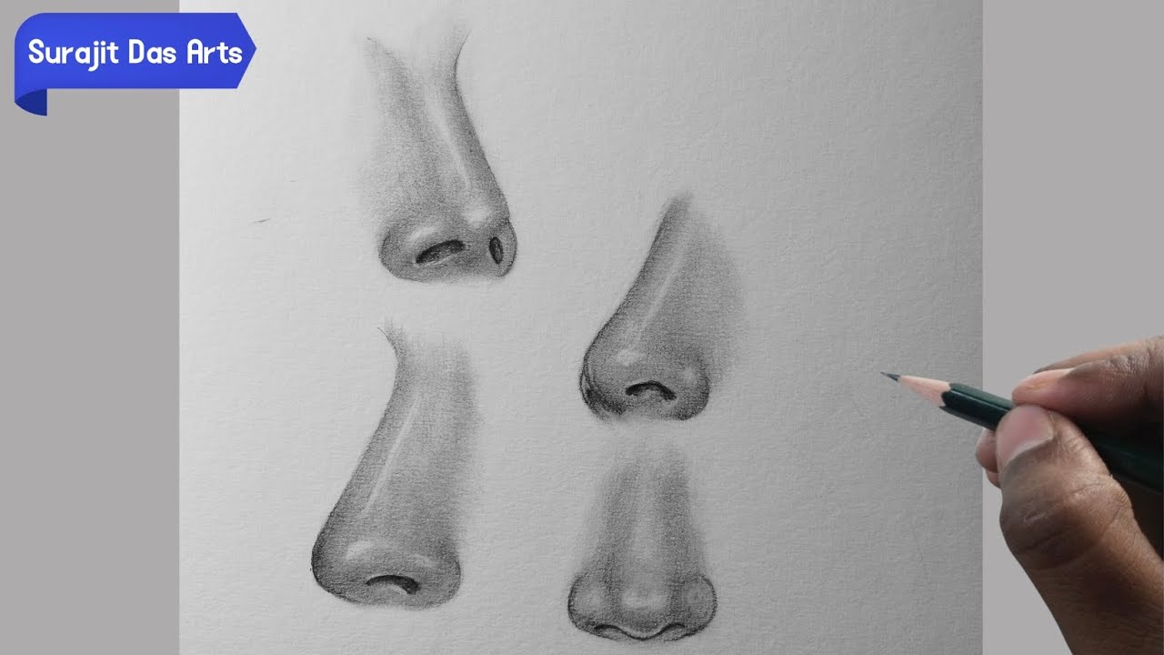 How to Draw nose  | 4 side view nose drawing tricks for beginners