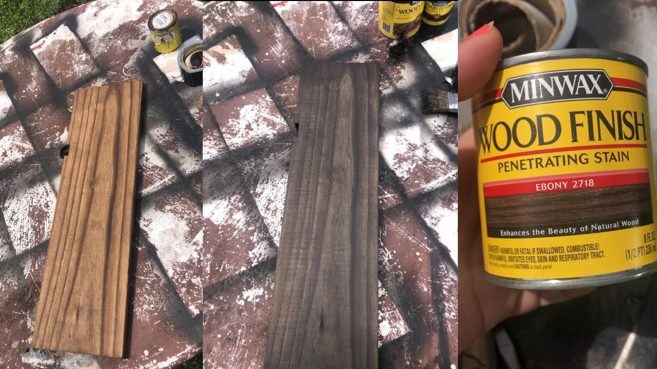 Staining wood using Minwax Wood Finish Ebony 2718