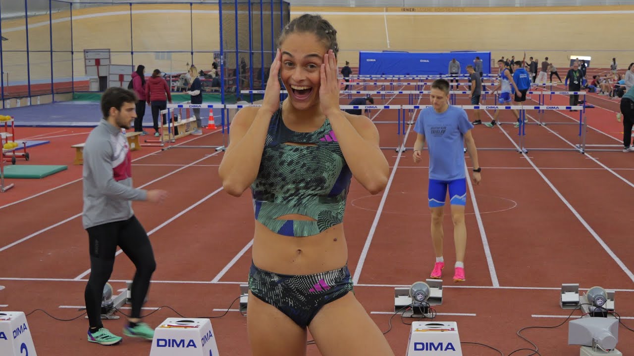Milica Emini (SRB) 60 m Hurdles 8.14 PB =National Record Athletic Meeting Novo mesto 2024