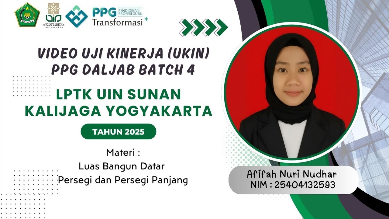 VIDEO UKIN MATEMATIKA MATERI LUAS-PPG GKMI BATCH 4 LPTK UIN SUNAN KALIJAGA YOGYAKARTA #videoukinppg