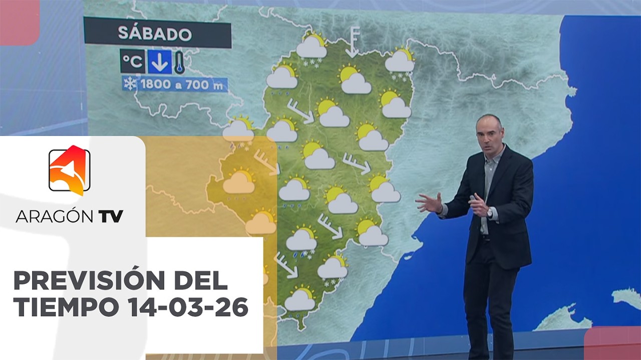 Previsión del tiempo para el sábado 14de marzo de 2026.