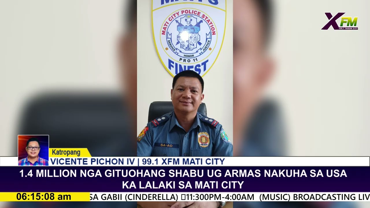 1.4 MILLION NGA GITUOHANG SHABU UG ARMAS NAKUHA SA USA KA LALAKI SA MATI CITY