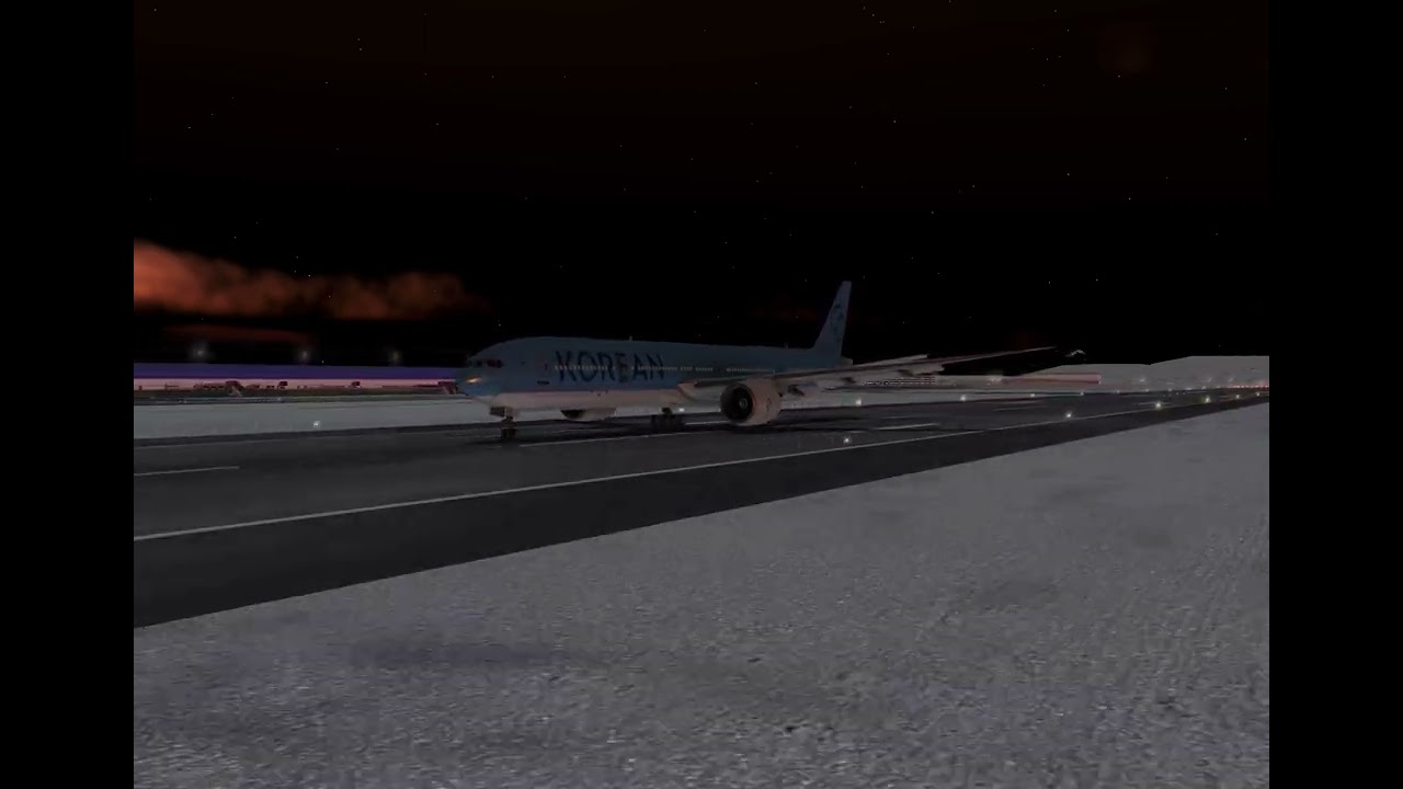 KOREAN AIR B77W nice landing at sunset #koreanair #대한항공 #김포공항 #777 #rfs #rfsvideos #777300er 