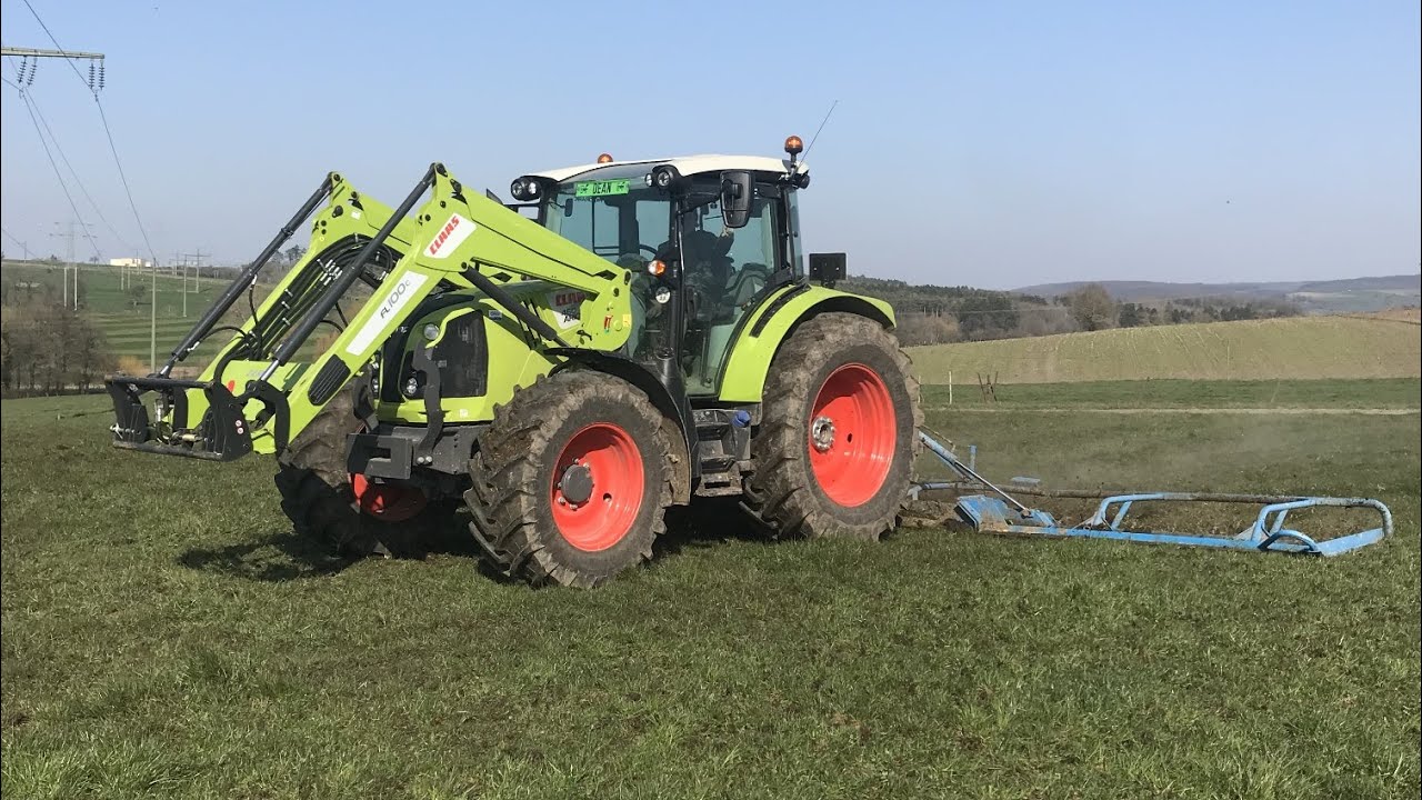 Wiesenschleppen mit Claas Arion 460 & Saphir Wiesenschleppe | in Luxemburg
