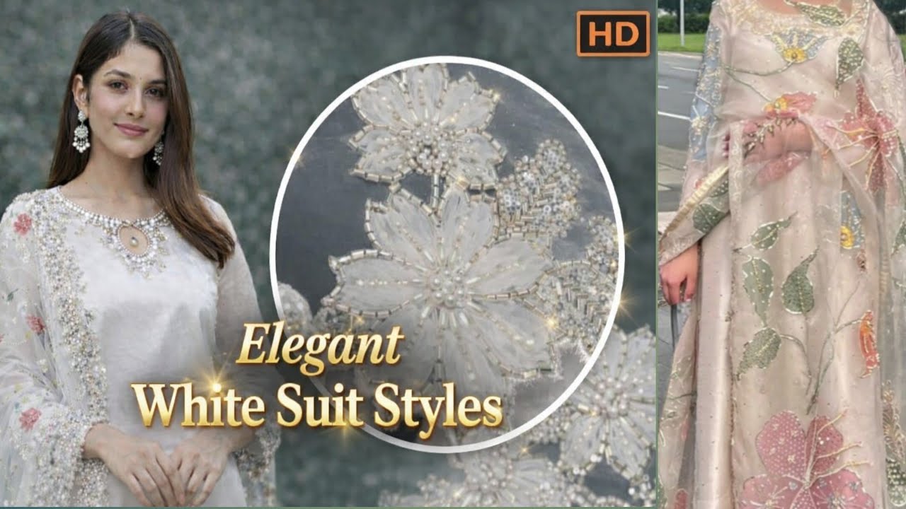 ✨ Hand Painted Dupatta with Elegant White Suit ✨