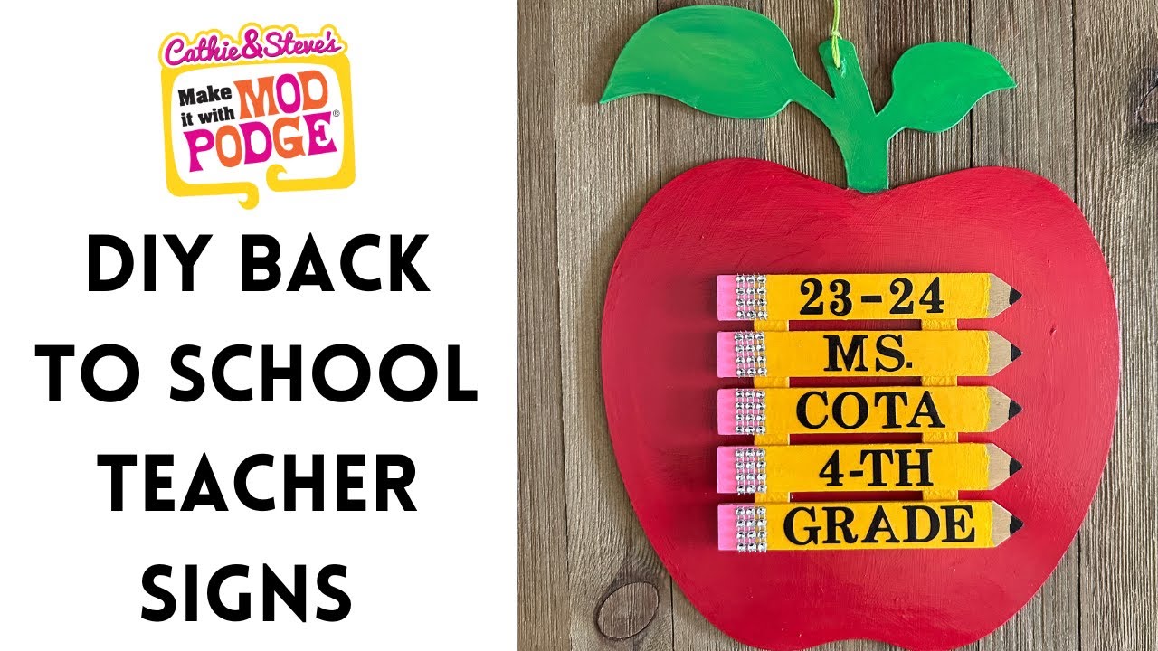 DIY Back to School Teacher Signs with Dollar Tree Supplies