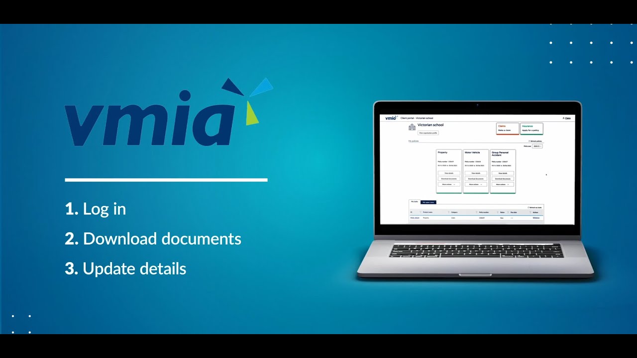 VMIA client portal walkthrough - log in and download documents