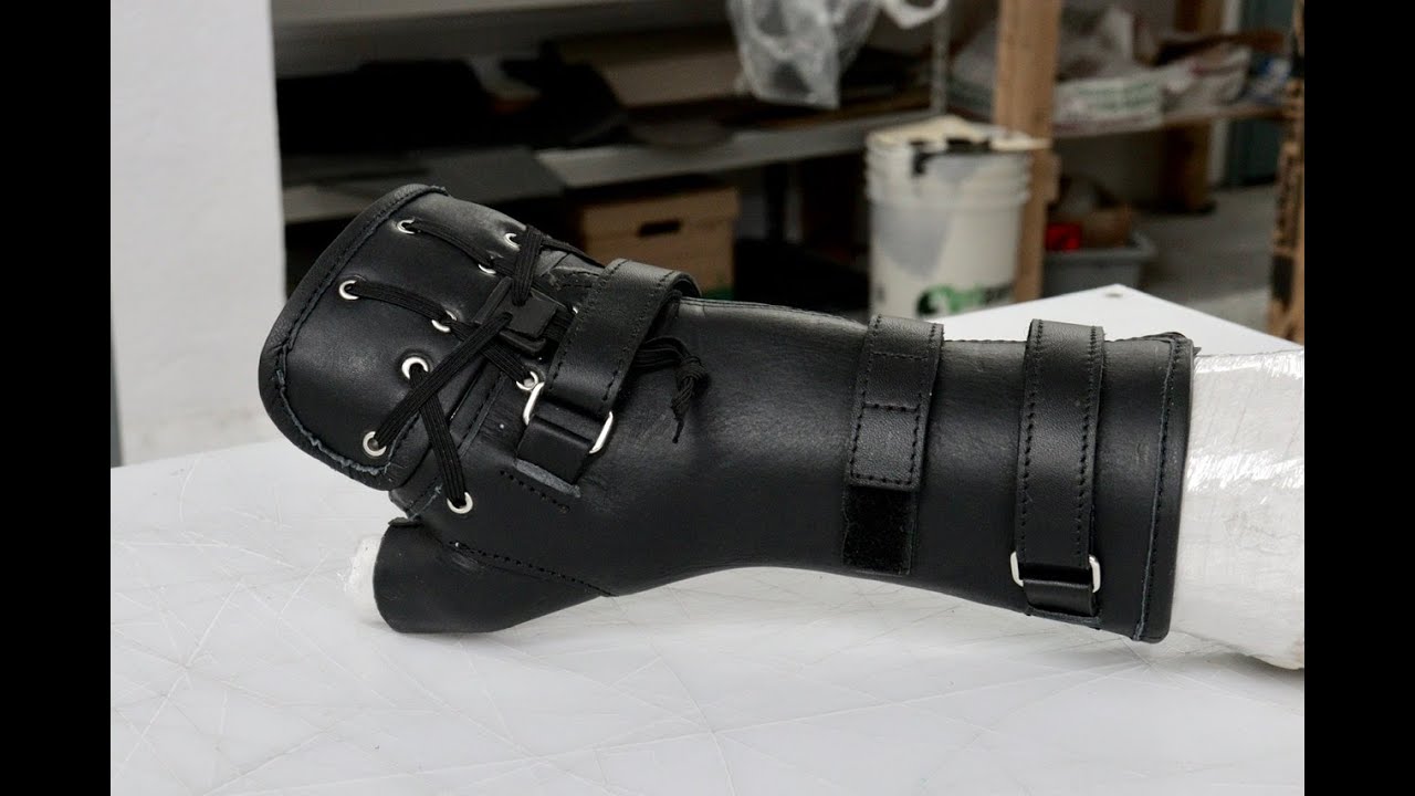 Orthopedique leather brace making | leather wrist and thumb brace with knuckle protection