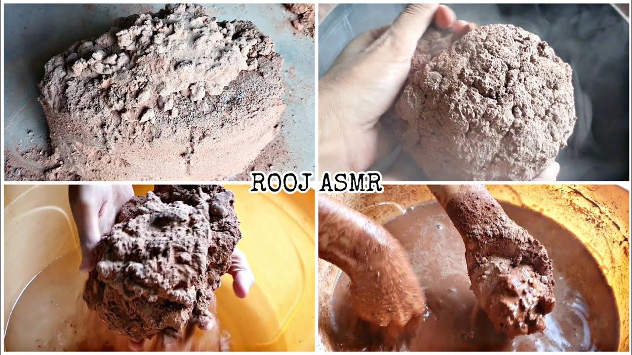 ASMR ♡ Stoney Red Dirt Smokey Dry Crumbles on Floor/Bucket & Water Crumbles❤ Lots of Pasteplay🤤