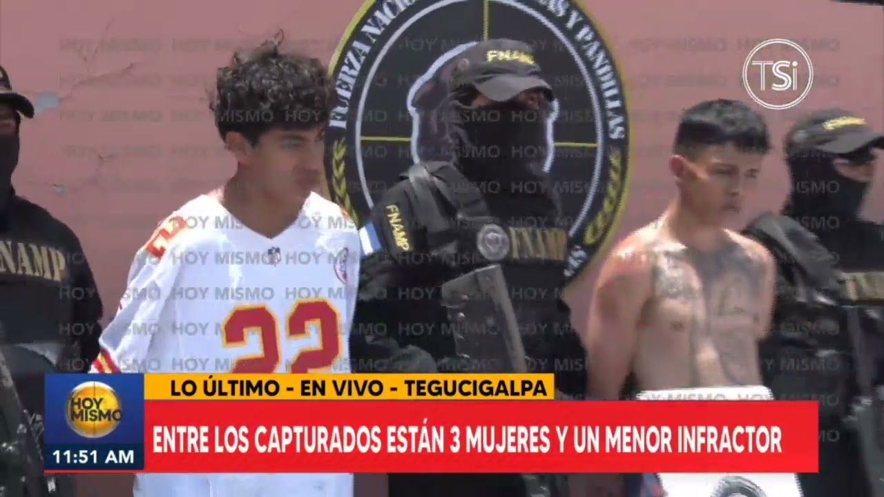 Capturan a supuestos pandilleros en la Nueva Capital, uno presenta un 18 en el pecho