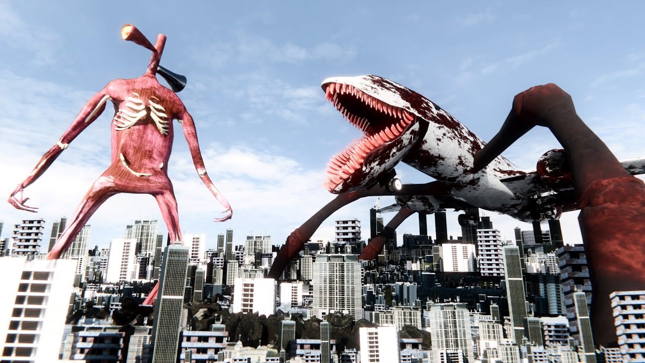 Siren head vs Plane eater in real life battle 