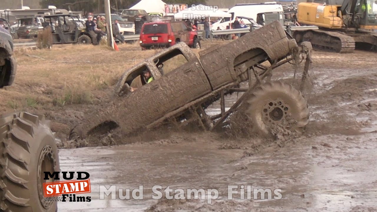 Bubble Eye Chevy Mega Truck Ditch Hopping at Woodpecker mud bog
