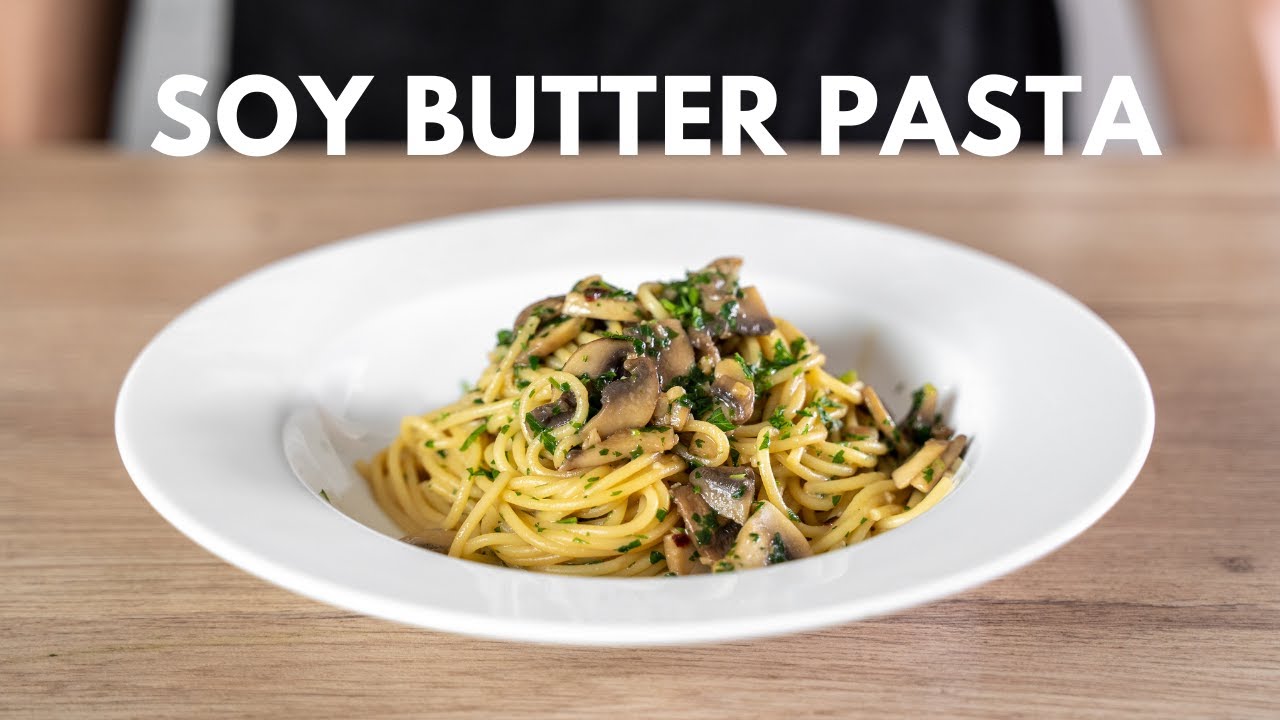 Simple Japanese Pasta Recipe (Soy Butter Pasta with Mushrooms)
