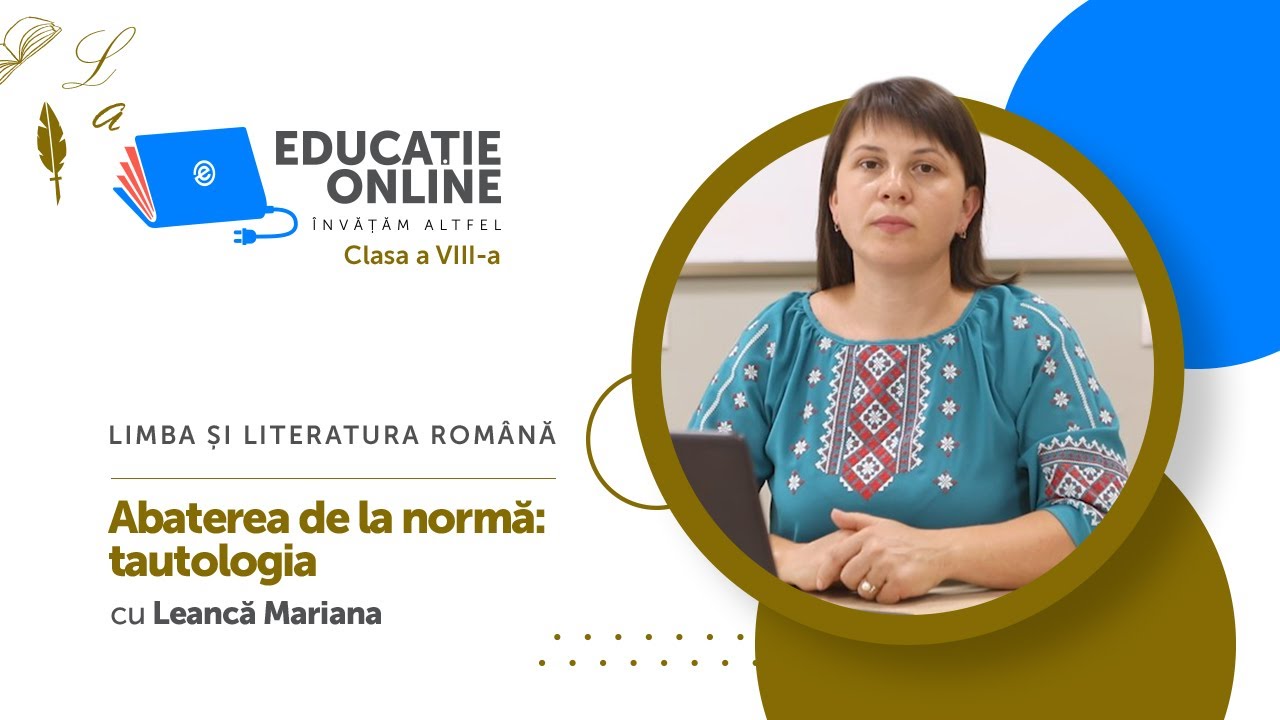 Limba și literatura română, Clasa a VIII-a, Abaterea de la normă: tautologia