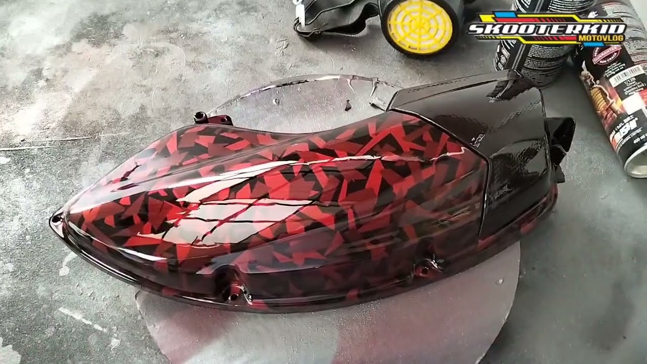 RED FAKE FORGED CARBON using SAMURAI SPRAY PAINT