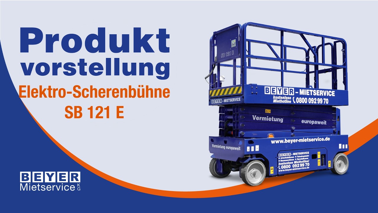 Hebebühne 12 m Arbeitshöhe (neu) | Elektroantrieb, Vollgummi-Bereifung