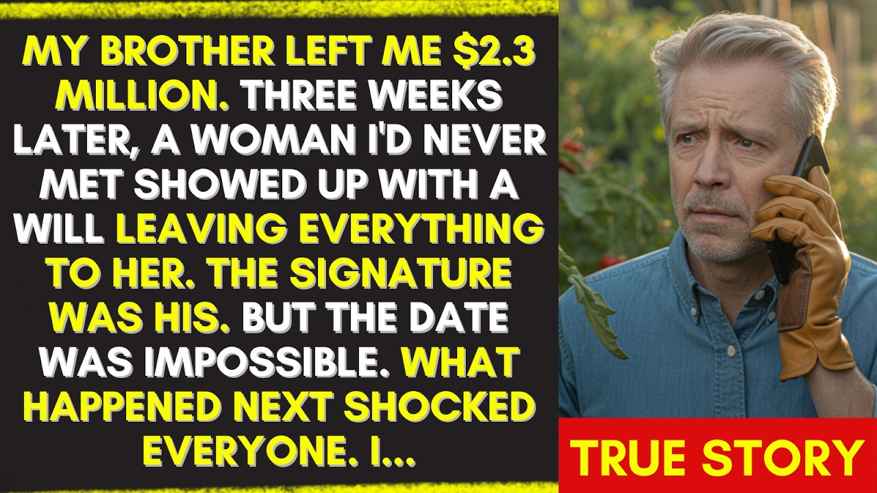 MY BROTHER LEFT ME $2.3 MILLION. THREE WEEKS LATER, A WOMAN APPEARED WITH A DIFFERENT WILL. SO I...