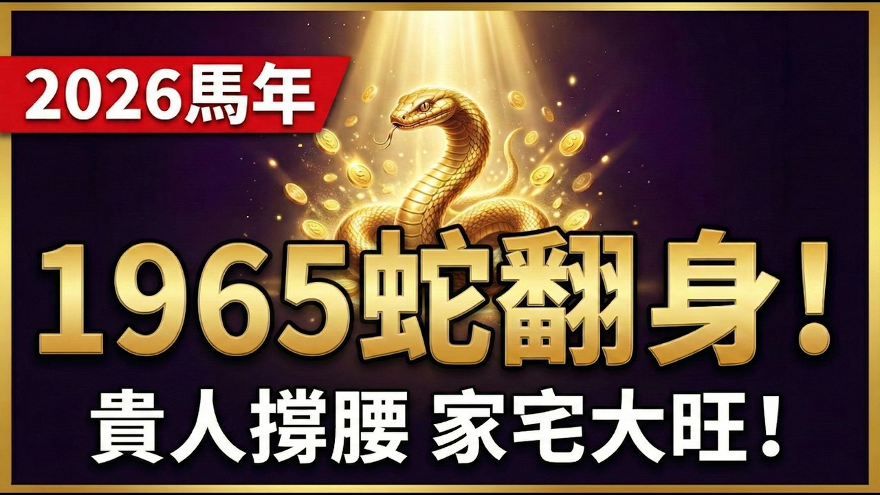 1965年屬蛇人：早年奔波皆是修行！2026年61歲「真龍現身」，貴人撐腰、家宅大旺，好日子在後頭！