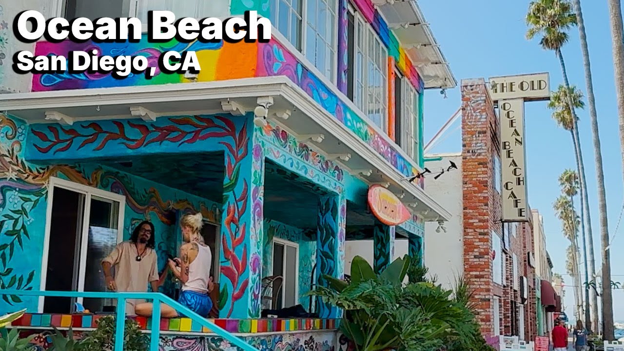 [4k] ☮️ Ocean Beach, CA Walk | San Diego’s Bohemian Paradise - Funky Neighborhoods, Surf Vibe