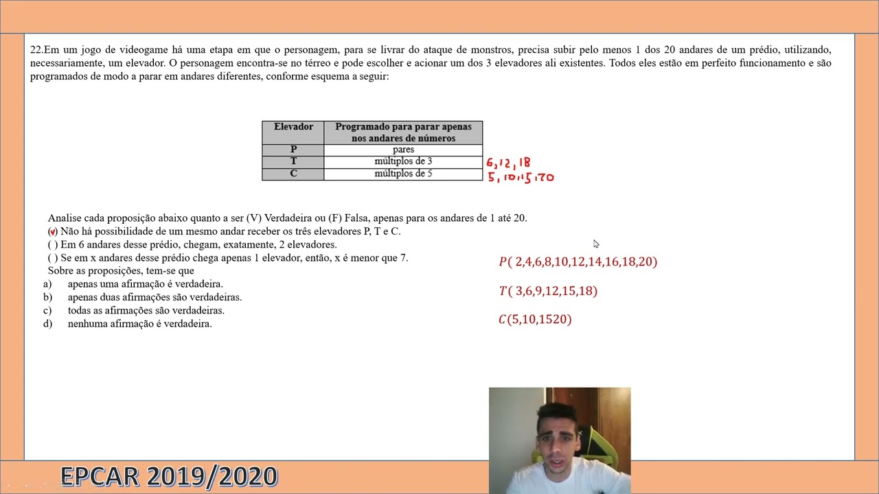 Questão 22 EPCAR 2019 /2020