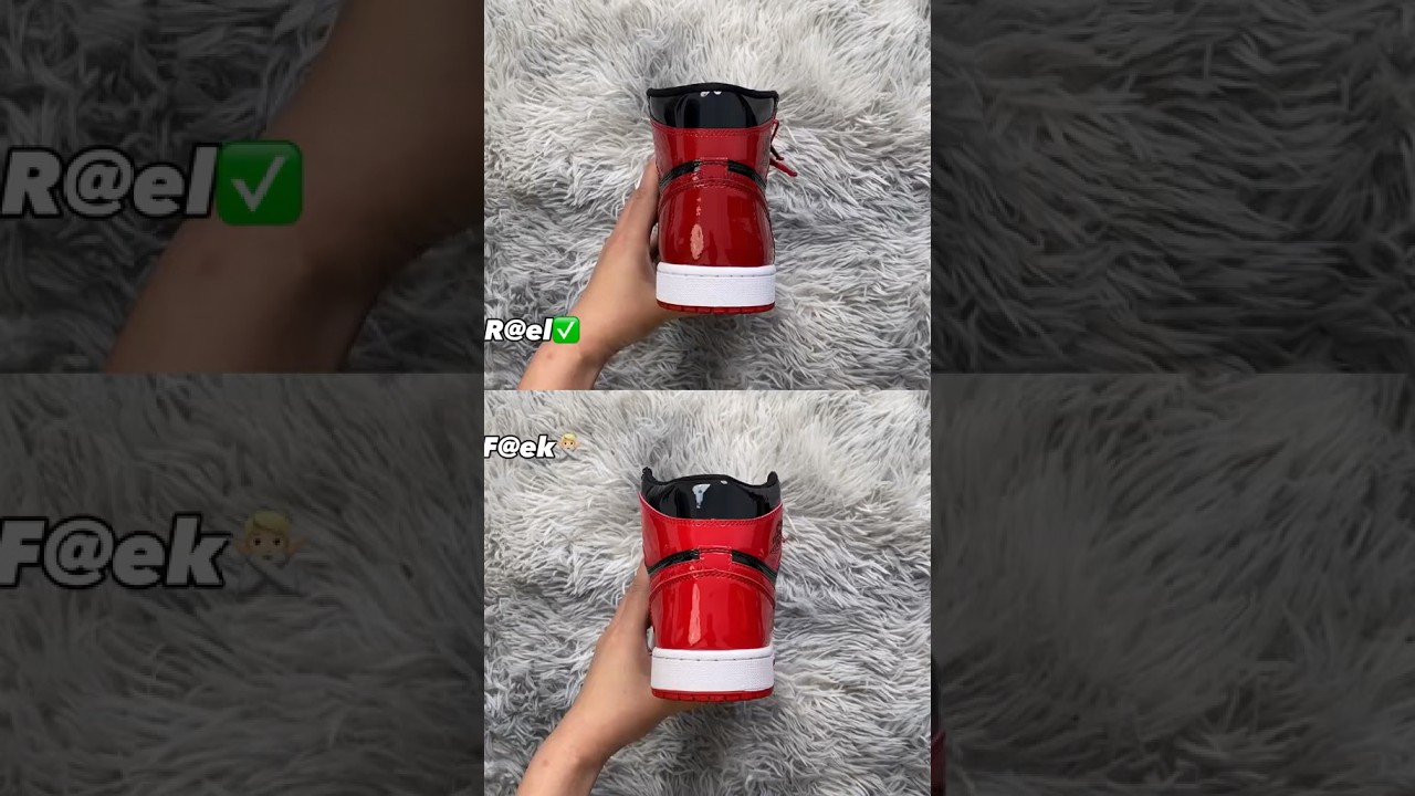 Real Vs Fake Patent Bred Jordan 1 