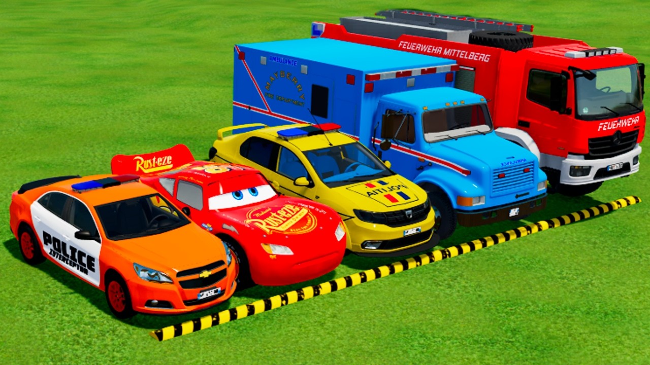 CHEVROLET, DACIA, AUDI, LAND ROVER POLICE CARS VOLKSWAGEN AMBULANCE EMERGENCY TRANSPORTING FS22