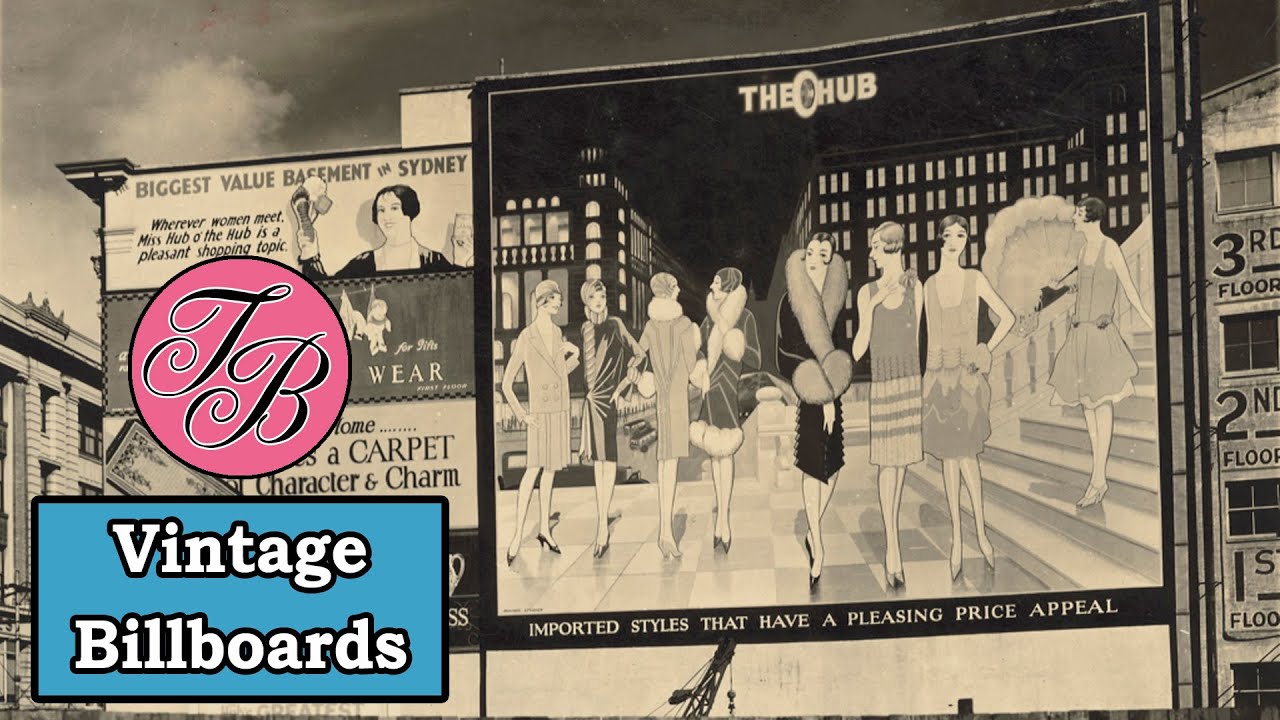 Vintage Billboard Signs - Authentic Historical Photos of Billboards Along the Roadside