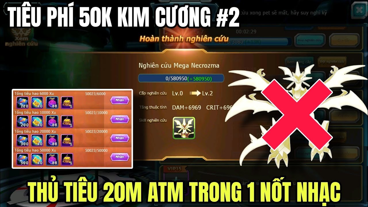 Poke đại chiến - Tiêu phí 50K kim cương #2: Thủ tiêu 20M ATM trong 1 nốt nhạc...