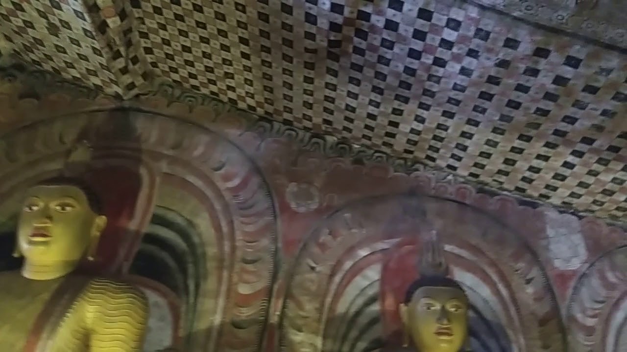 Dambulla caves ancient wall murals, srilanka.
