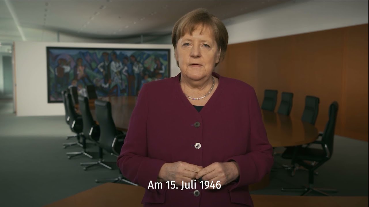Angela Merkel zu 75 Jahren CARE und CARE--Paket