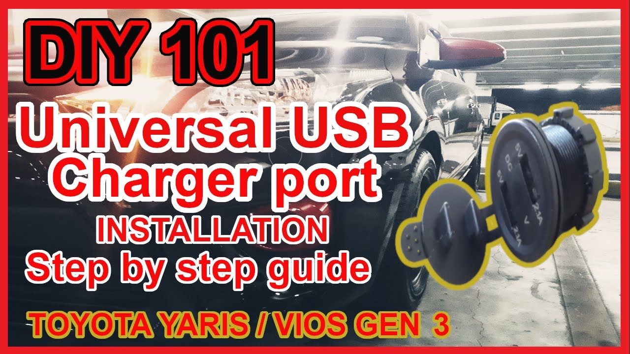 Universal USB Charger port installation - Step by Step guide l Toyota Yaris Gen 3 model