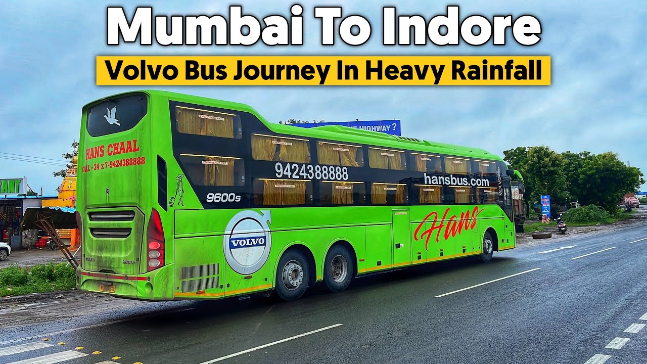Mumbai To Indore Bus Journey in Monsoon | Hans Travels Luxurious AC Sleeper Volvo Bus 9600