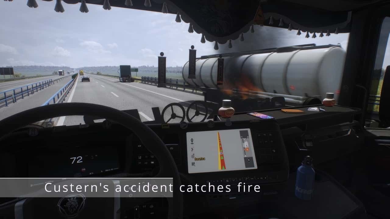 ETS2 with Realistic Weather 🌥️|A True Driving Simulation | Serious accident... Tanker caught fire! 🔥