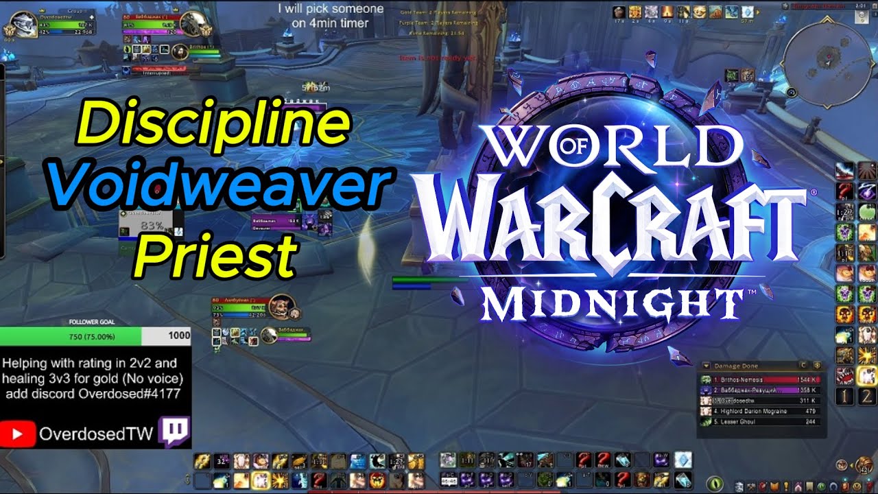 - 3.1k EXP 2v2 Priest | Midnight 2v2 3v3 Solo Shuffle Arena | Holy Voidweaver Prepatch Retail WoW