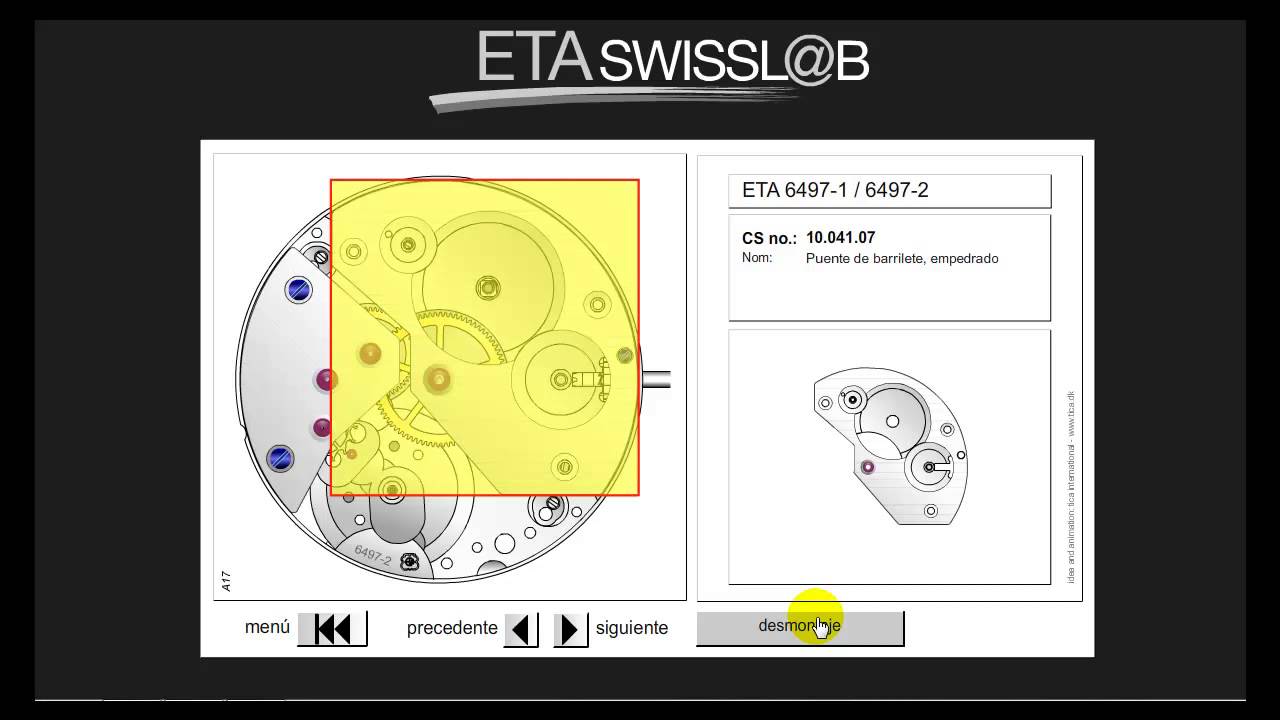 Disassembling ETA 6497