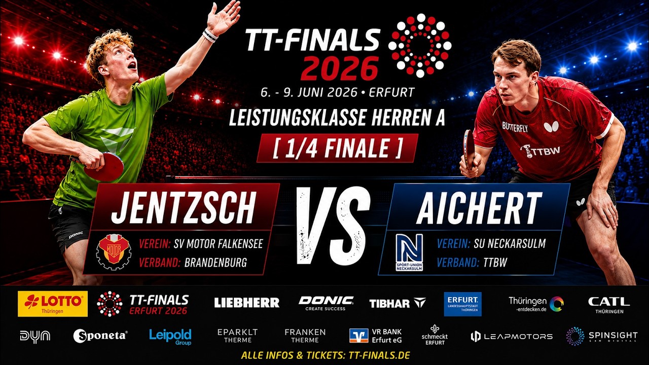 TT-FINALS 2026 Leistungsklasse Herren A [1/4] Finale | J.Jentzsch(1990) gegen J.Aichert(1948)
