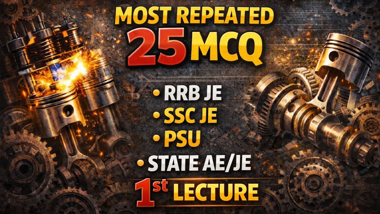 IC Engine Most Repeated 25 MCQ | 1st Lecture | RRB JE | SSC JE | PSU | State AE/JE 2026