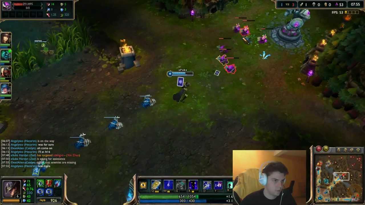 Fnatic xPeke - Twisted Fate vs Ezreal midlane (2800Elo) (Challenger l)