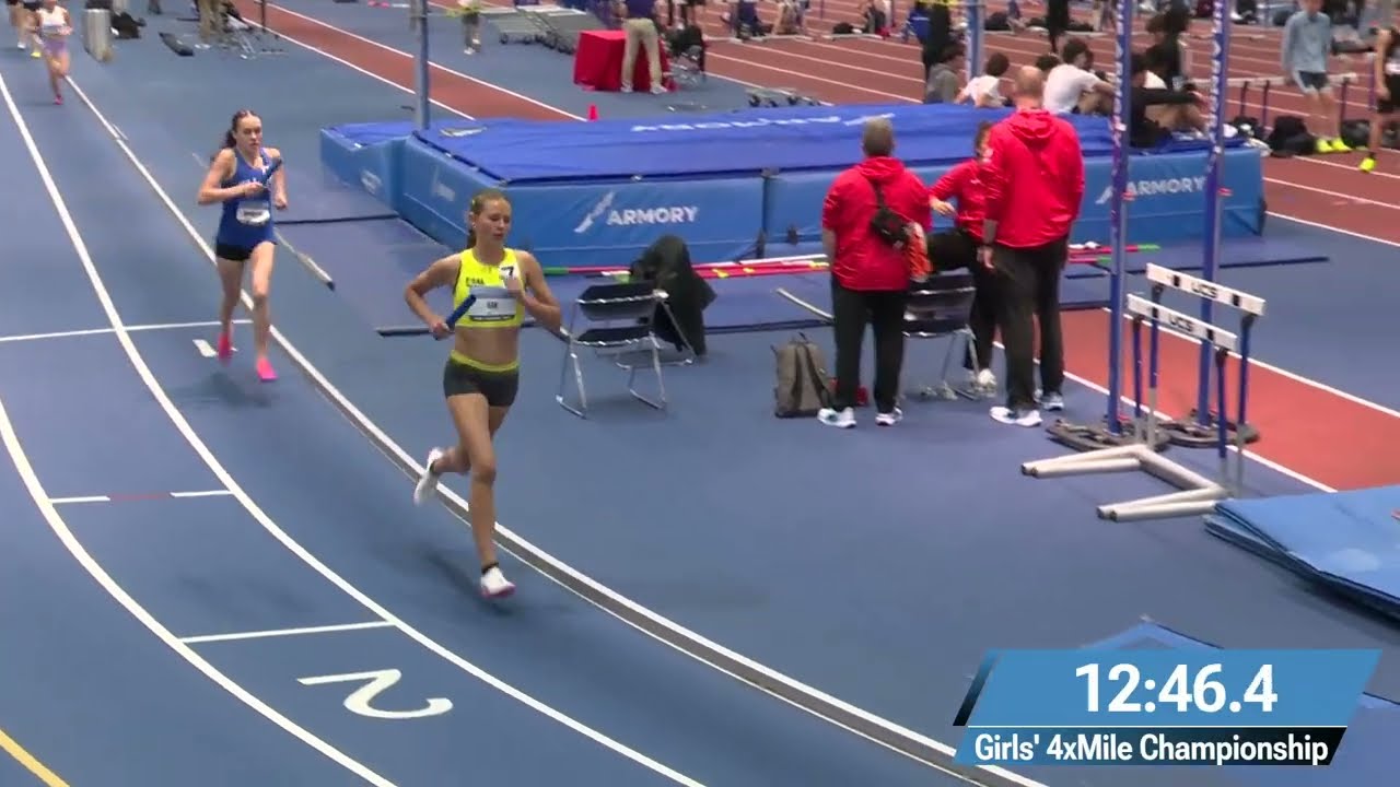Чемпионат среди девушек по эстафете 4х1 миля - Nike Indoor Nationals 2026 [Полная запись забега]