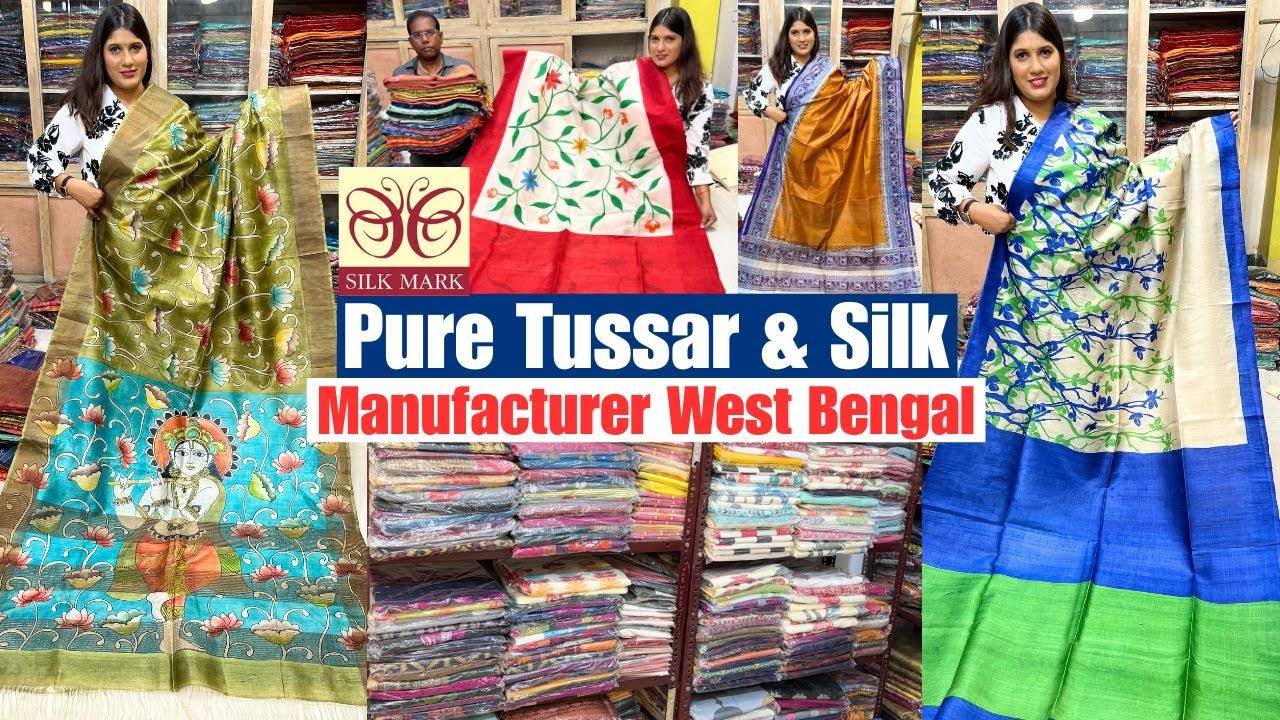 pure tussar silk sarees manufacturers Fulia West Bengal | Pure silk saree wholesale market